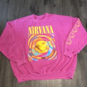 Nirvana pink sweatshirt woman’s size L/XL. Oversized.